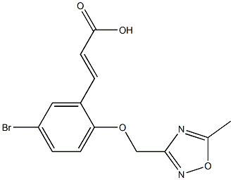 3-{5-bromo-2-[(5-methyl-1,2,4-oxadiazol-3-yl)methoxy]phenyl}prop-2-enoic acid Struktur