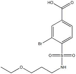 3-bromo-4-[(3-ethoxypropyl)sulfamoyl]benzoic acid Struktur