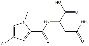 3-carbamoyl-2-[(4-chloro-1-methyl-1H-pyrrol-2-yl)formamido]propanoic acid Struktur