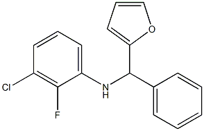 3-chloro-2-fluoro-N-[furan-2-yl(phenyl)methyl]aniline Struktur