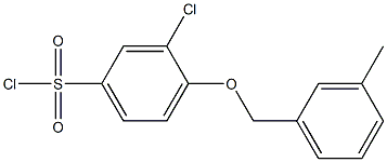 3-chloro-4-[(3-methylphenyl)methoxy]benzene-1-sulfonyl chloride Struktur