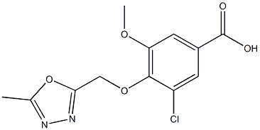 3-chloro-5-methoxy-4-[(5-methyl-1,3,4-oxadiazol-2-yl)methoxy]benzoic acid Struktur