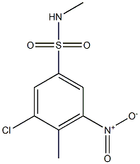 3-chloro-N,4-dimethyl-5-nitrobenzene-1-sulfonamide Struktur