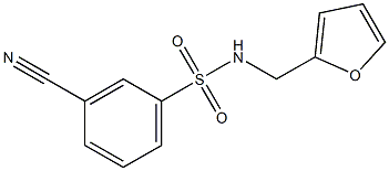 3-cyano-N-(2-furylmethyl)benzenesulfonamide Struktur