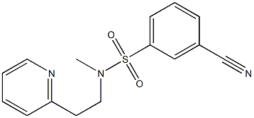 3-cyano-N-methyl-N-[2-(pyridin-2-yl)ethyl]benzene-1-sulfonamide Struktur