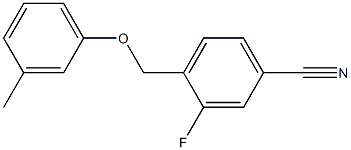 3-fluoro-4-(3-methylphenoxymethyl)benzonitrile Struktur