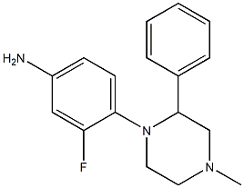 3-fluoro-4-(4-methyl-2-phenylpiperazin-1-yl)aniline Struktur