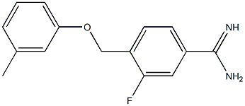 3-fluoro-4-[(3-methylphenoxy)methyl]benzenecarboximidamide Struktur