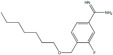 3-fluoro-4-[(heptyloxy)methyl]benzene-1-carboximidamide Struktur