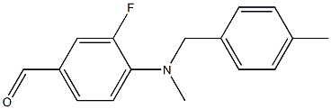 3-fluoro-4-{methyl[(4-methylphenyl)methyl]amino}benzaldehyde Struktur