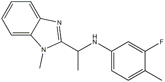 3-fluoro-4-methyl-N-[1-(1-methyl-1H-1,3-benzodiazol-2-yl)ethyl]aniline Struktur