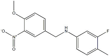 3-fluoro-N-[(4-methoxy-3-nitrophenyl)methyl]-4-methylaniline Struktur