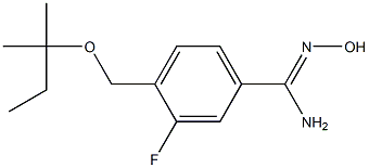 3-fluoro-N'-hydroxy-4-{[(2-methylbutan-2-yl)oxy]methyl}benzene-1-carboximidamide Struktur