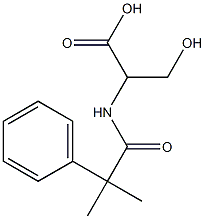 3-hydroxy-2-(2-methyl-2-phenylpropanamido)propanoic acid Struktur