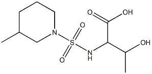 3-hydroxy-2-{[(3-methylpiperidine-1-)sulfonyl]amino}butanoic acid Struktur