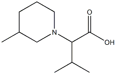 3-methyl-2-(3-methylpiperidin-1-yl)butanoic acid Struktur