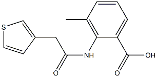 3-methyl-2-[2-(thiophen-3-yl)acetamido]benzoic acid Struktur