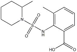 3-methyl-2-{[(2-methylpiperidine-1-)sulfonyl]amino}benzoic acid Struktur