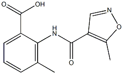 3-methyl-2-{[(5-methylisoxazol-4-yl)carbonyl]amino}benzoic acid Struktur