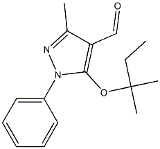 3-methyl-5-[(2-methylbutan-2-yl)oxy]-1-phenyl-1H-pyrazole-4-carbaldehyde Struktur