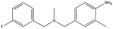 4-({[(3-fluorophenyl)methyl](methyl)amino}methyl)-2-methylaniline Struktur