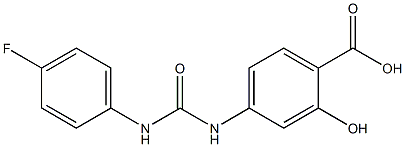 4-({[(4-fluorophenyl)amino]carbonyl}amino)-2-hydroxybenzoic acid Struktur