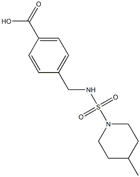 4-({[(4-methylpiperidine-1-)sulfonyl]amino}methyl)benzoic acid Struktur