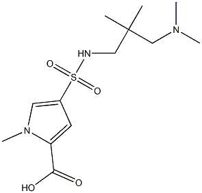 4-({2-[(dimethylamino)methyl]-2-methylpropyl}sulfamoyl)-1-methyl-1H-pyrrole-2-carboxylic acid Struktur