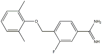 4-(2,6-dimethylphenoxymethyl)-3-fluorobenzene-1-carboximidamide Struktur