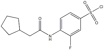 4-(2-cyclopentylacetamido)-3-fluorobenzene-1-sulfonyl chloride Struktur