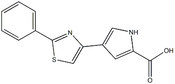 4-(2-phenyl-1,3-thiazol-4-yl)-1H-pyrrole-2-carboxylic acid Struktur