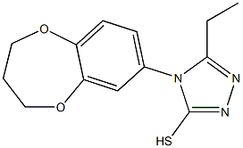 4-(3,4-dihydro-2H-1,5-benzodioxepin-7-yl)-5-ethyl-4H-1,2,4-triazole-3-thiol Struktur