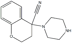 4-(piperazin-1-yl)-3,4-dihydro-2H-1-benzopyran-4-carbonitrile Struktur