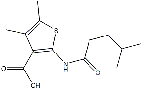 4,5-dimethyl-2-(4-methylpentanamido)thiophene-3-carboxylic acid Struktur