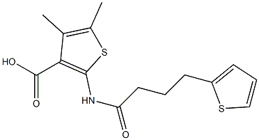 4,5-dimethyl-2-[4-(thiophen-2-yl)butanamido]thiophene-3-carboxylic acid Struktur