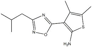 4,5-dimethyl-3-[3-(2-methylpropyl)-1,2,4-oxadiazol-5-yl]thiophen-2-amine Struktur