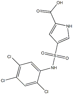 4-[(2,4,5-trichlorophenyl)sulfamoyl]-1H-pyrrole-2-carboxylic acid Struktur