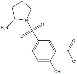 4-[(2-aminopyrrolidine-1-)sulfonyl]-2-nitrophenol Struktur