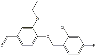 4-[(2-chloro-4-fluorophenyl)methoxy]-3-ethoxybenzaldehyde Struktur