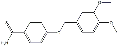 4-[(3,4-dimethoxyphenyl)methoxy]benzene-1-carbothioamide Struktur