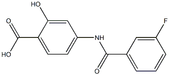 4-[(3-fluorobenzoyl)amino]-2-hydroxybenzoic acid Struktur