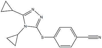 4-[(4,5-dicyclopropyl-4H-1,2,4-triazol-3-yl)sulfanyl]benzonitrile Struktur