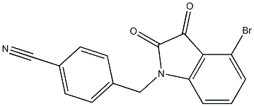 4-[(4-bromo-2,3-dioxo-2,3-dihydro-1H-indol-1-yl)methyl]benzonitrile Struktur