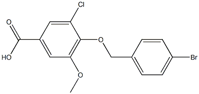 4-[(4-bromophenyl)methoxy]-3-chloro-5-methoxybenzoic acid Struktur