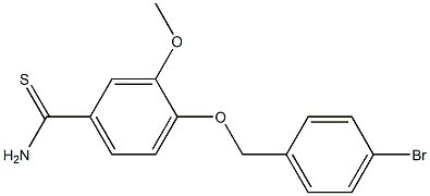 4-[(4-bromophenyl)methoxy]-3-methoxybenzene-1-carbothioamide Struktur