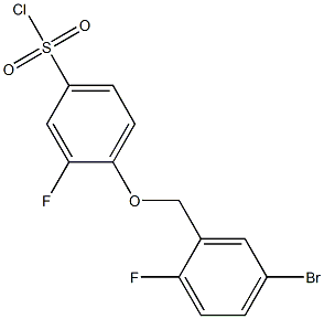 4-[(5-bromo-2-fluorophenyl)methoxy]-3-fluorobenzene-1-sulfonyl chloride Struktur