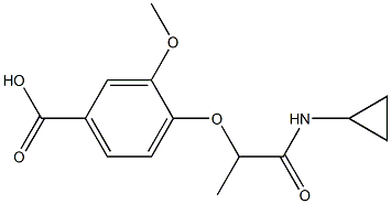 4-[1-(cyclopropylcarbamoyl)ethoxy]-3-methoxybenzoic acid Struktur