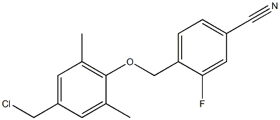 4-[4-(chloromethyl)-2,6-dimethylphenoxymethyl]-3-fluorobenzonitrile Struktur