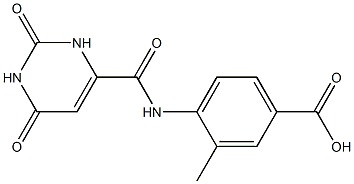 4-{[(2,6-dioxo-1,2,3,6-tetrahydropyrimidin-4-yl)carbonyl]amino}-3-methylbenzoic acid Struktur