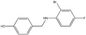 4-{[(2-bromo-4-fluorophenyl)amino]methyl}phenol Struktur